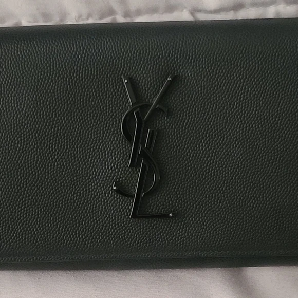 Authentic YSL black leather long wallet - Picture 11 of 15